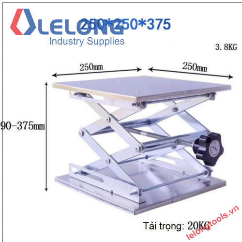 BÀN NÂNG HẠ MINI 250x250, THÉP KHÔNG RỈ